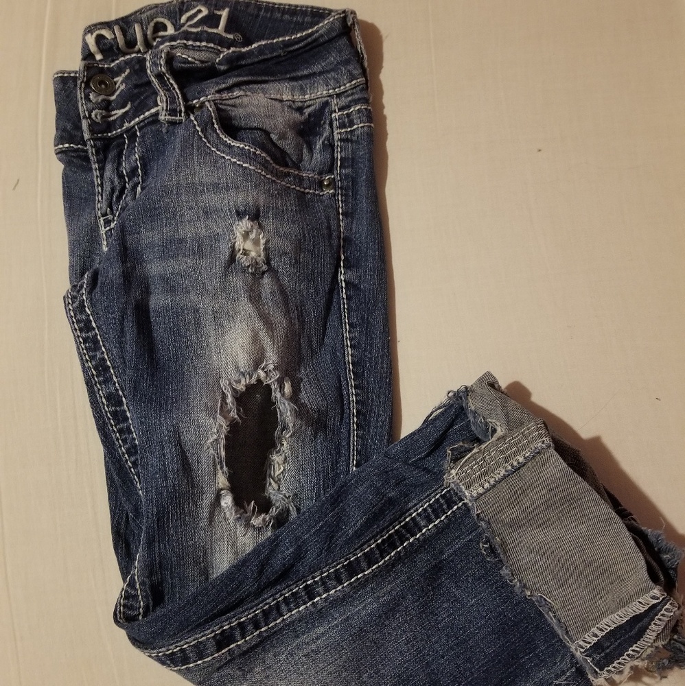 Ripped Jean Capris